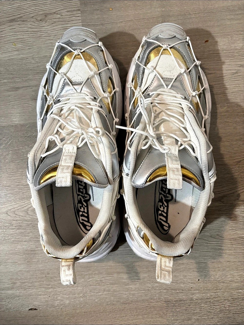 Versace Chain Reaction Sneakers White & Silver US 10